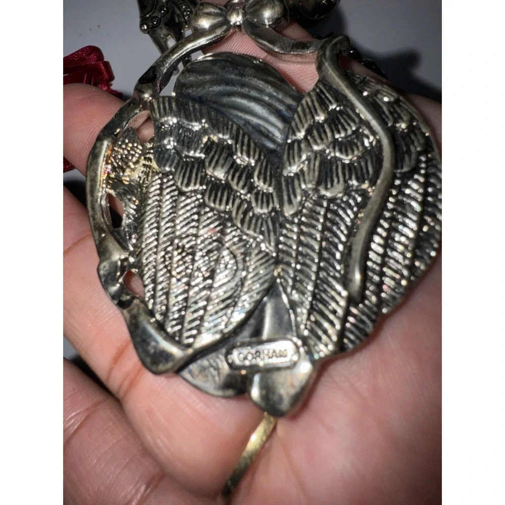 Christmas Gorham  Silver Plated Ornaments‎ Set 0f 8 Angel Santa Reindeer T